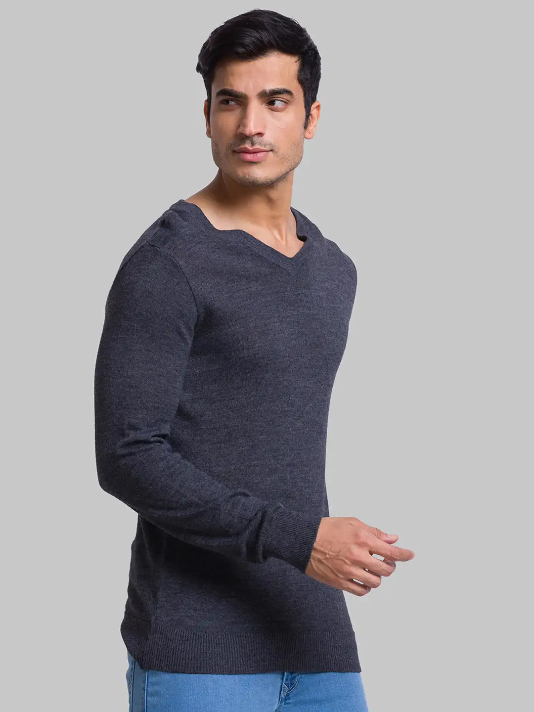 Men Regular Fit Red Sweater
