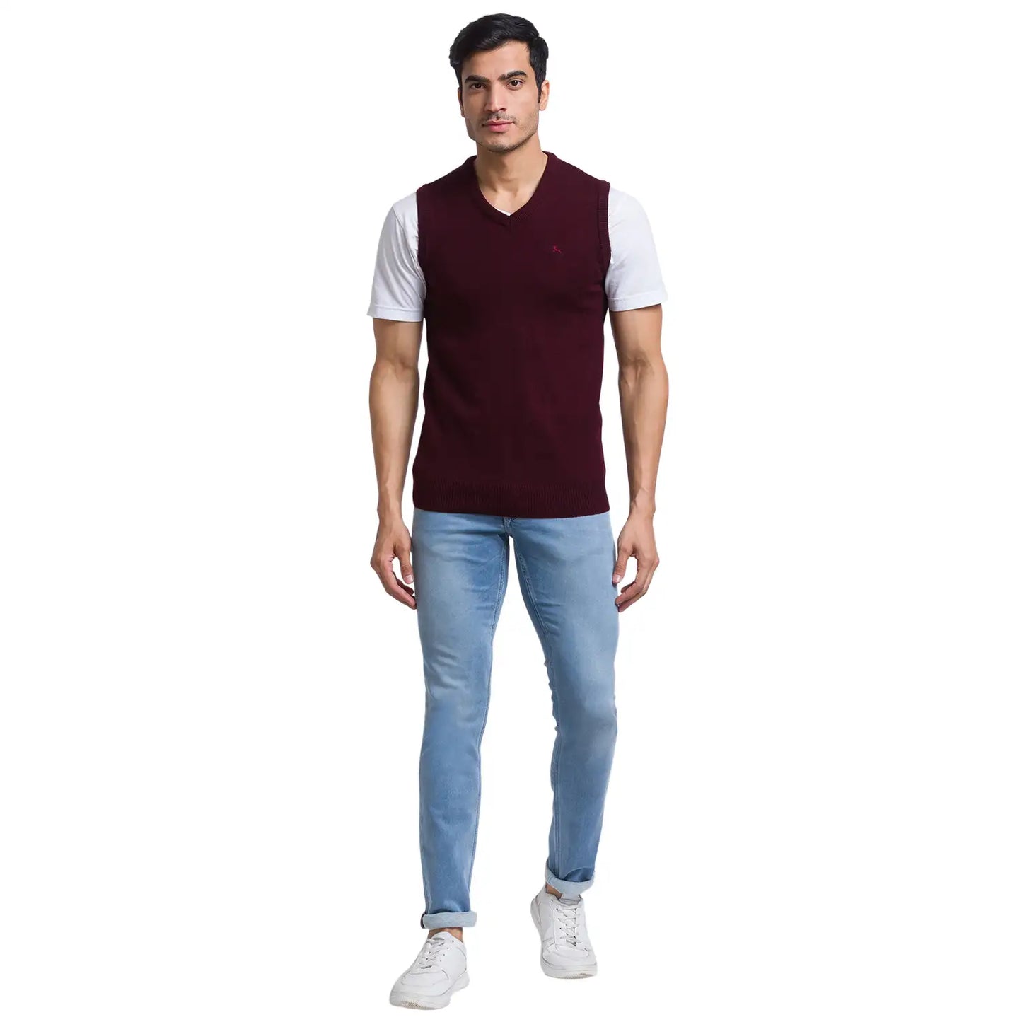 Men Regular Fit Green Sweater