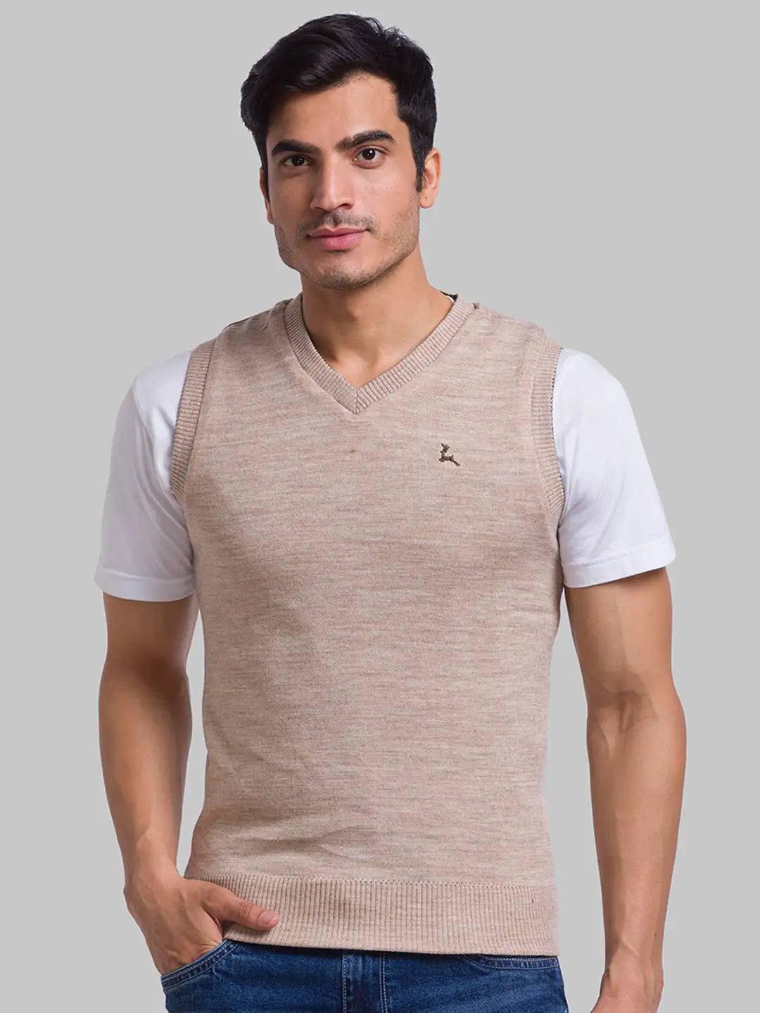 Men Regular Fit Red Sweater