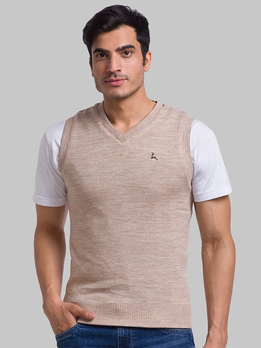 Men Regular Fit Red Sweater