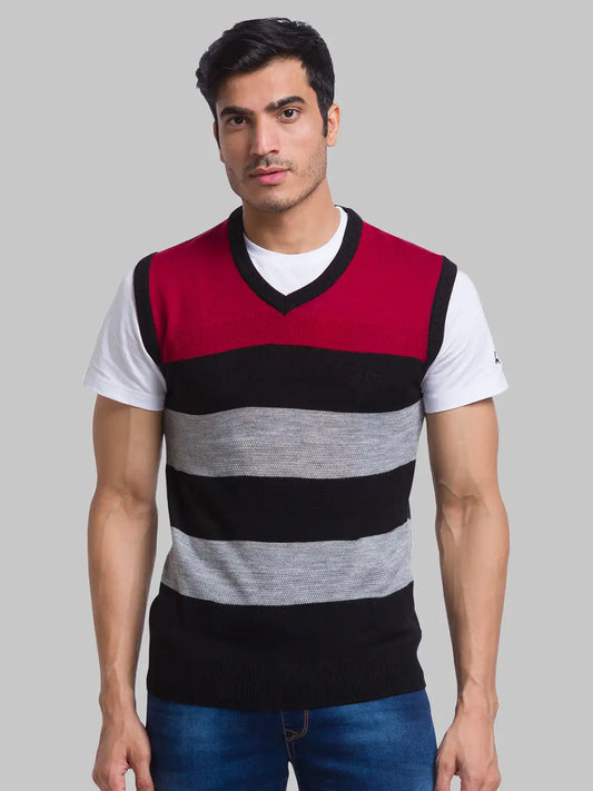 Men Regular Fit Blue Sweater