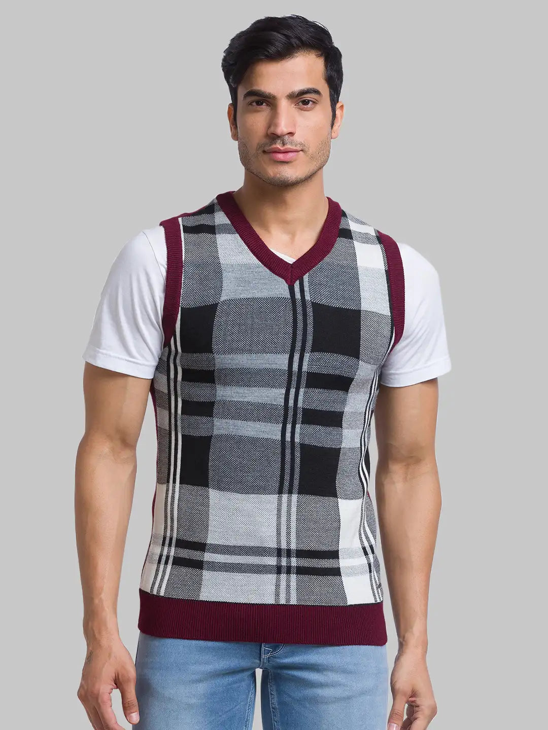 Men Regular Fit Grey Sweater