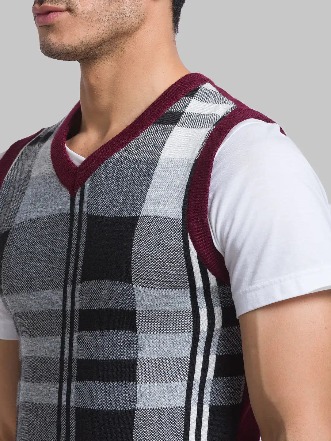Men Regular Fit Grey Sweater