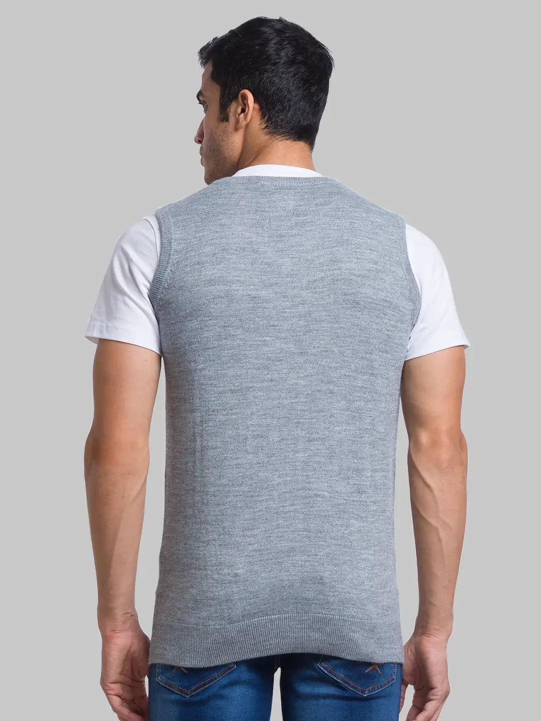 Men Regular Fit Teal Blue Sweater