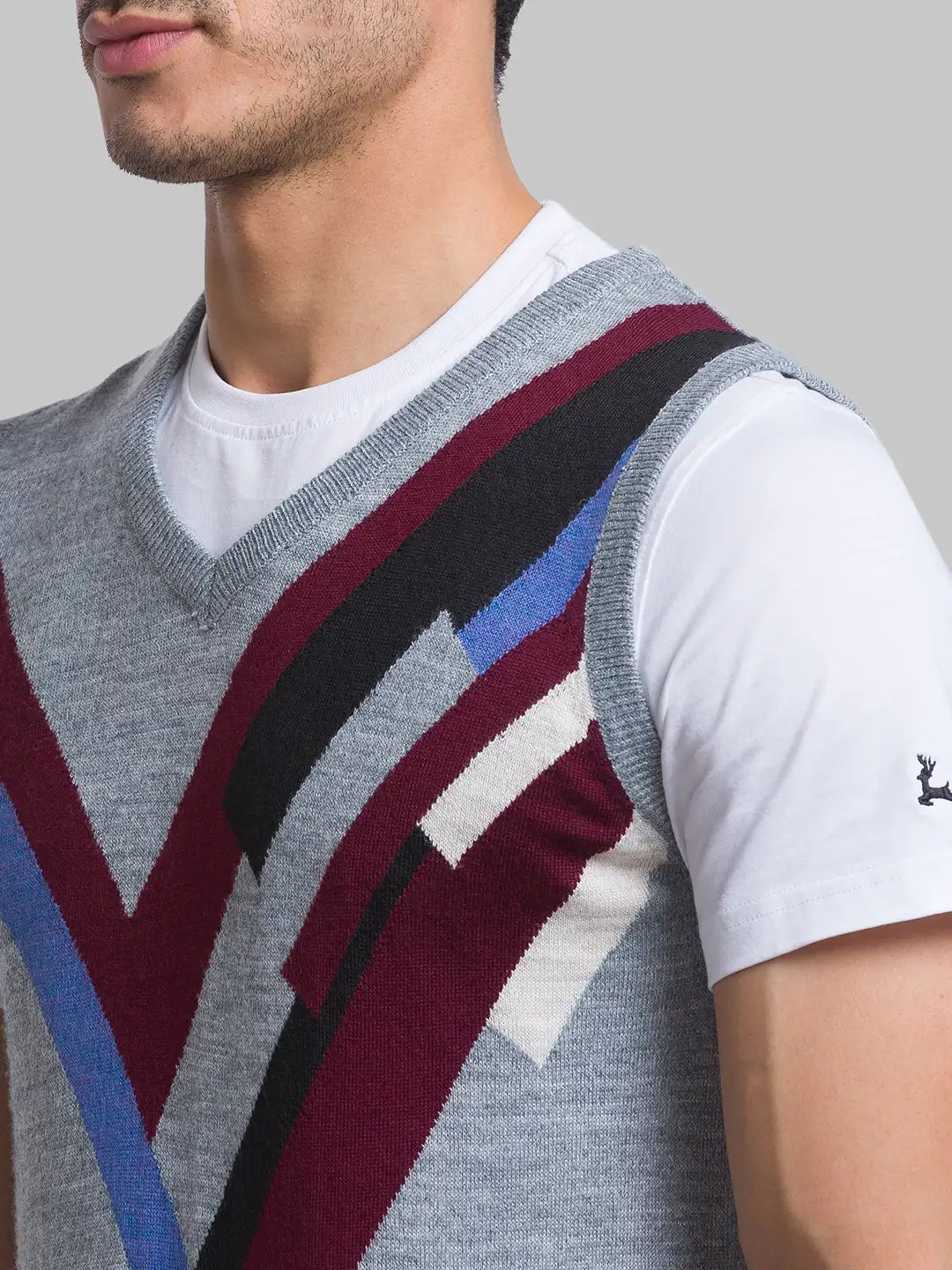 Men Regular Fit Teal Blue Sweater