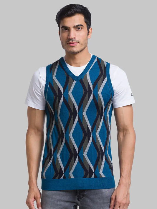 Men Regular Fit Grey Sweater