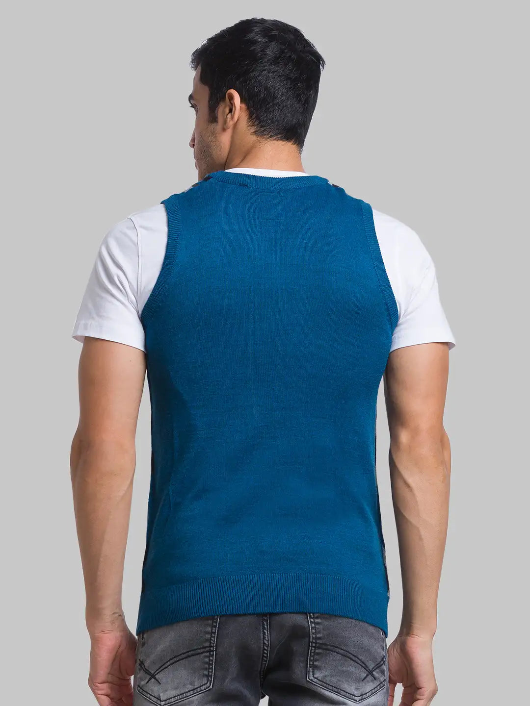 Men Regular Fit Grey Sweater