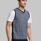 Men Regular Fit Grey Sweater