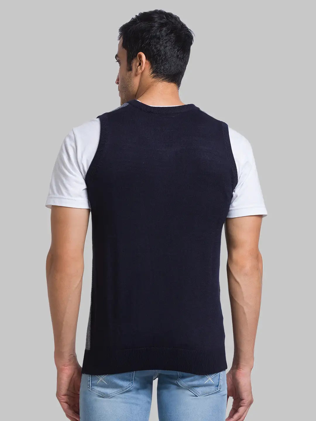 Men Regular Fit Grey Sweater