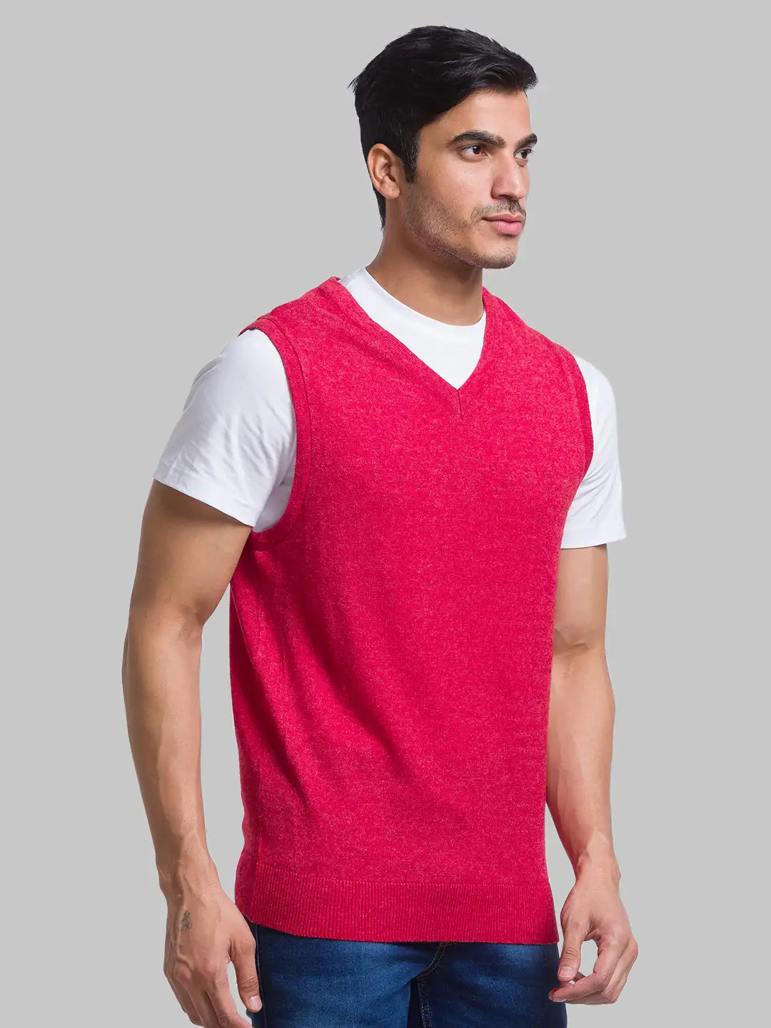 Men Regular Fit Light Blue Sweater