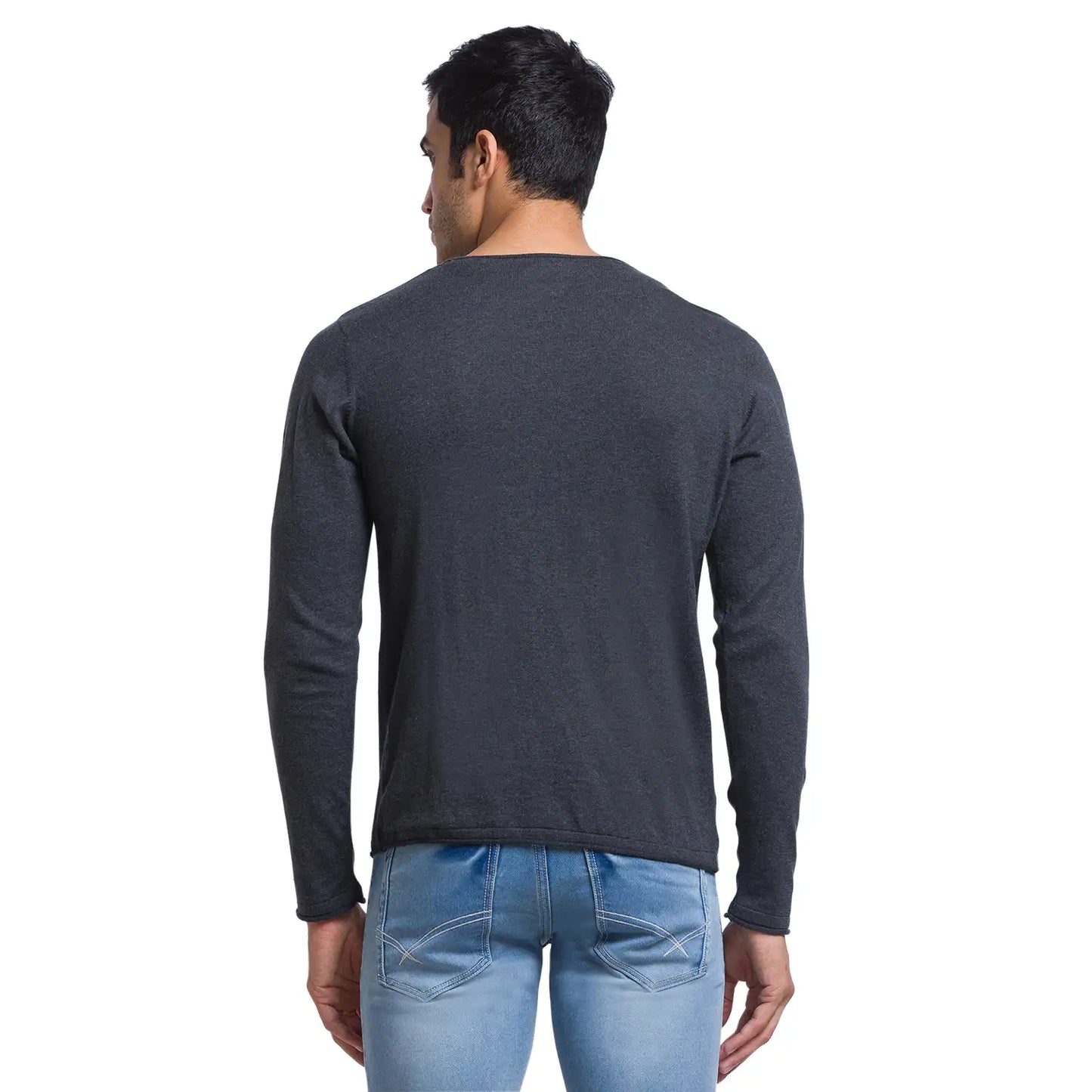 Men Regular Fit Green Sweater