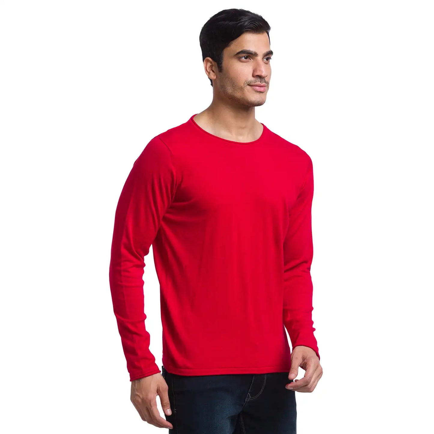 Men Regular Fit Yellow Sweater