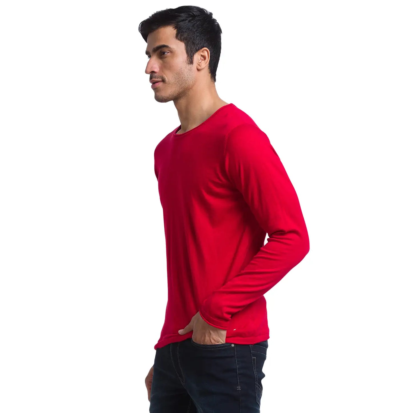 Men Regular Fit Yellow Sweater