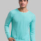 Men Regular Fit Blue Sweater