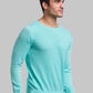 Men Regular Fit Blue Sweater