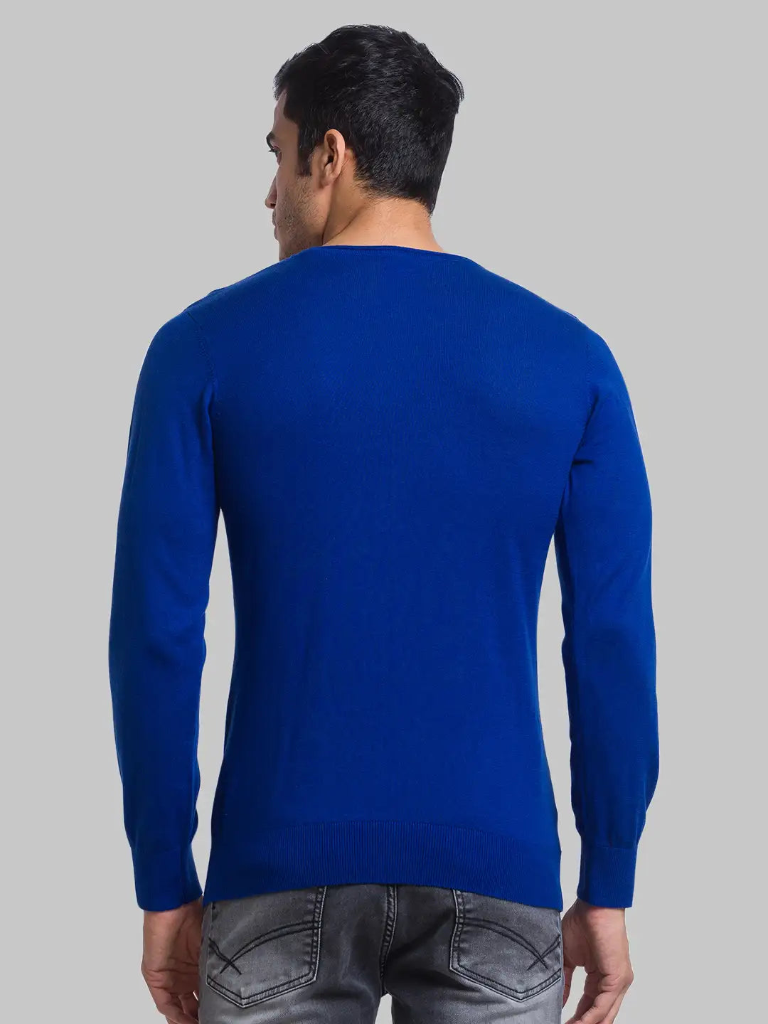 Men Regular Fit Light Grey Sweater
