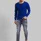 Men Regular Fit Light Grey Sweater