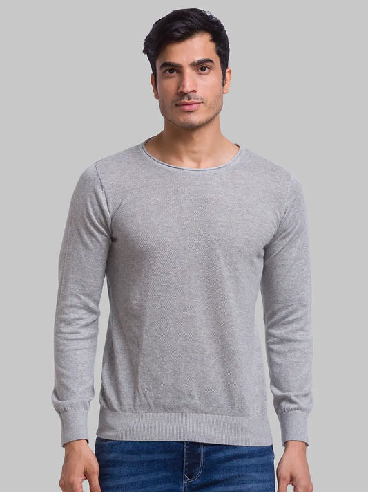 Men Regular Fit Black Sweater