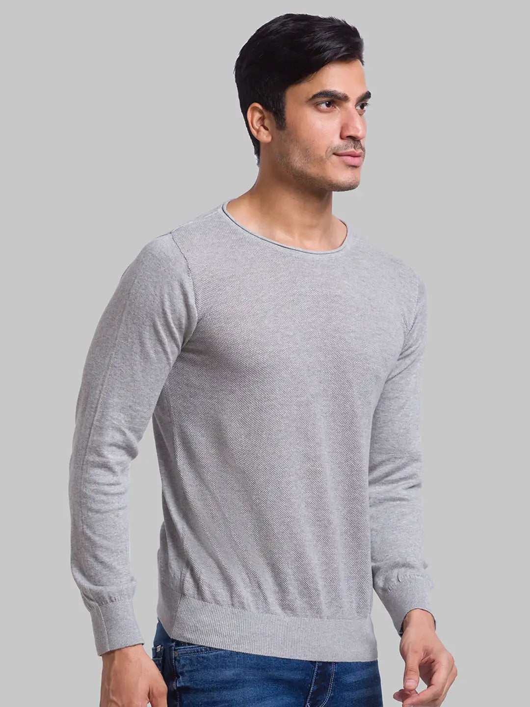 Men Regular Fit Black Sweater