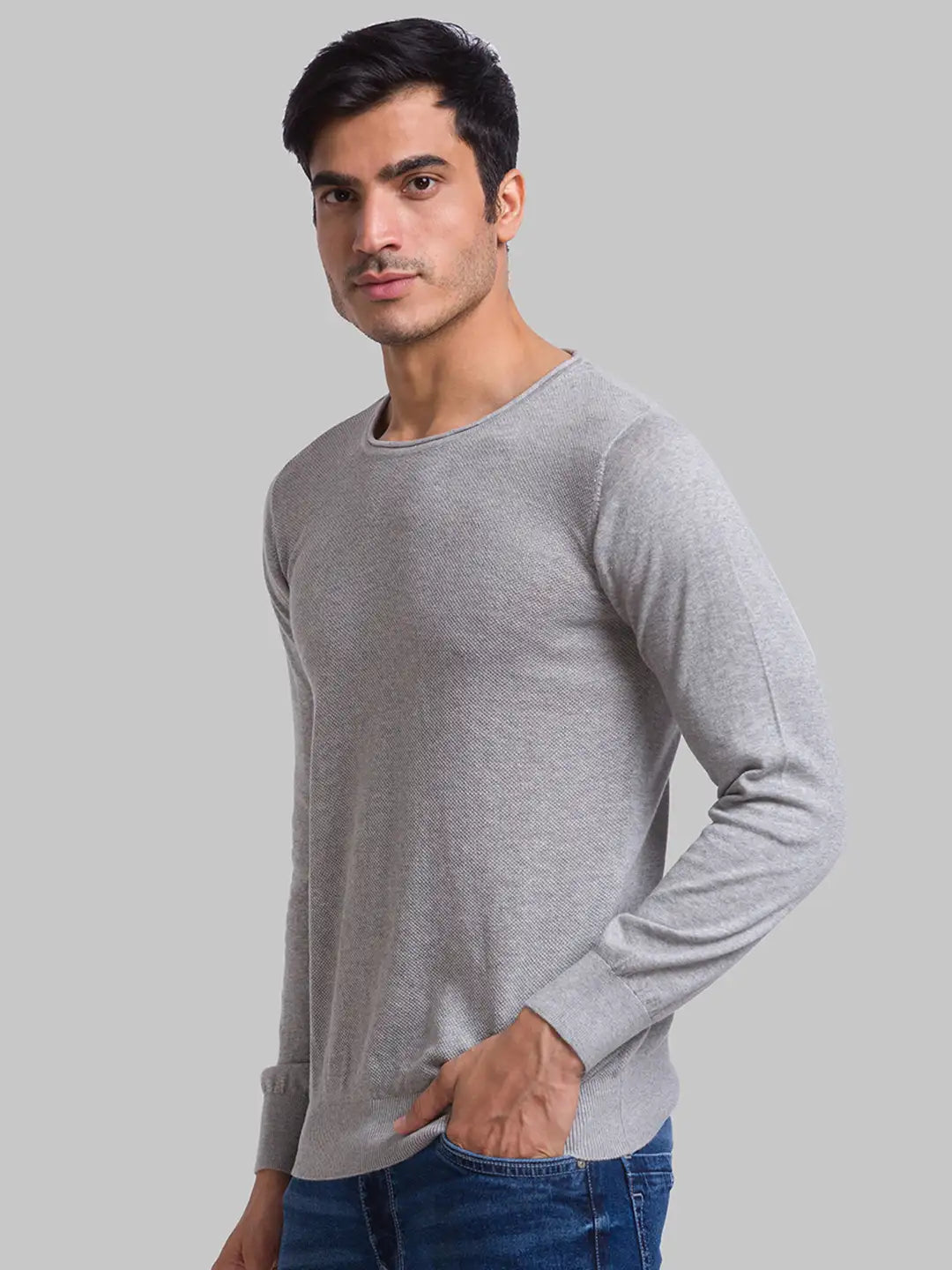 Men Regular Fit Black Sweater