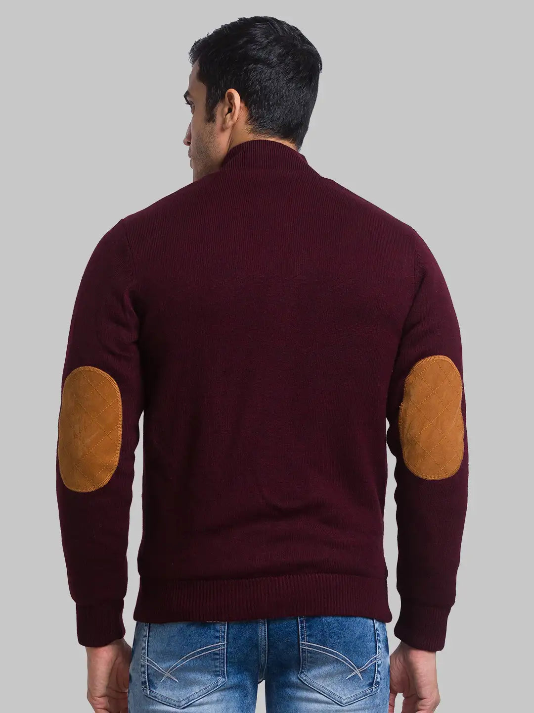 Men Regular Fit Grey Sweater