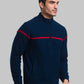 Men Regular Fit Blue Sweater