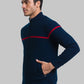 Men Regular Fit Blue Sweater