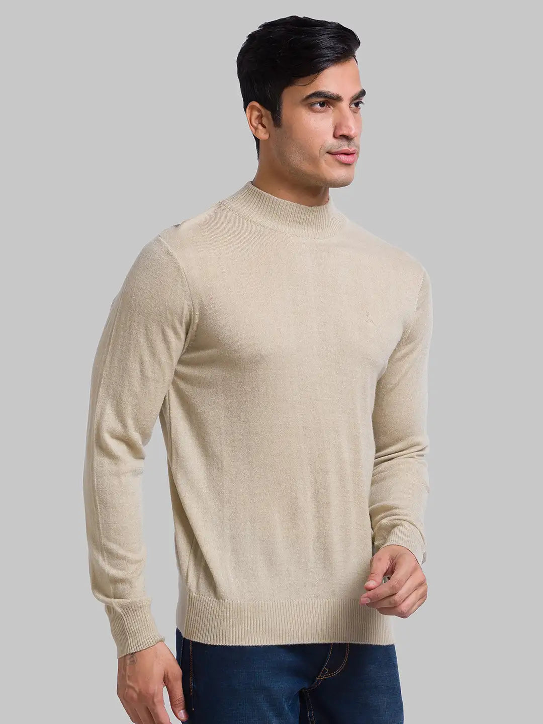 Men Regular Fit Black Sweater