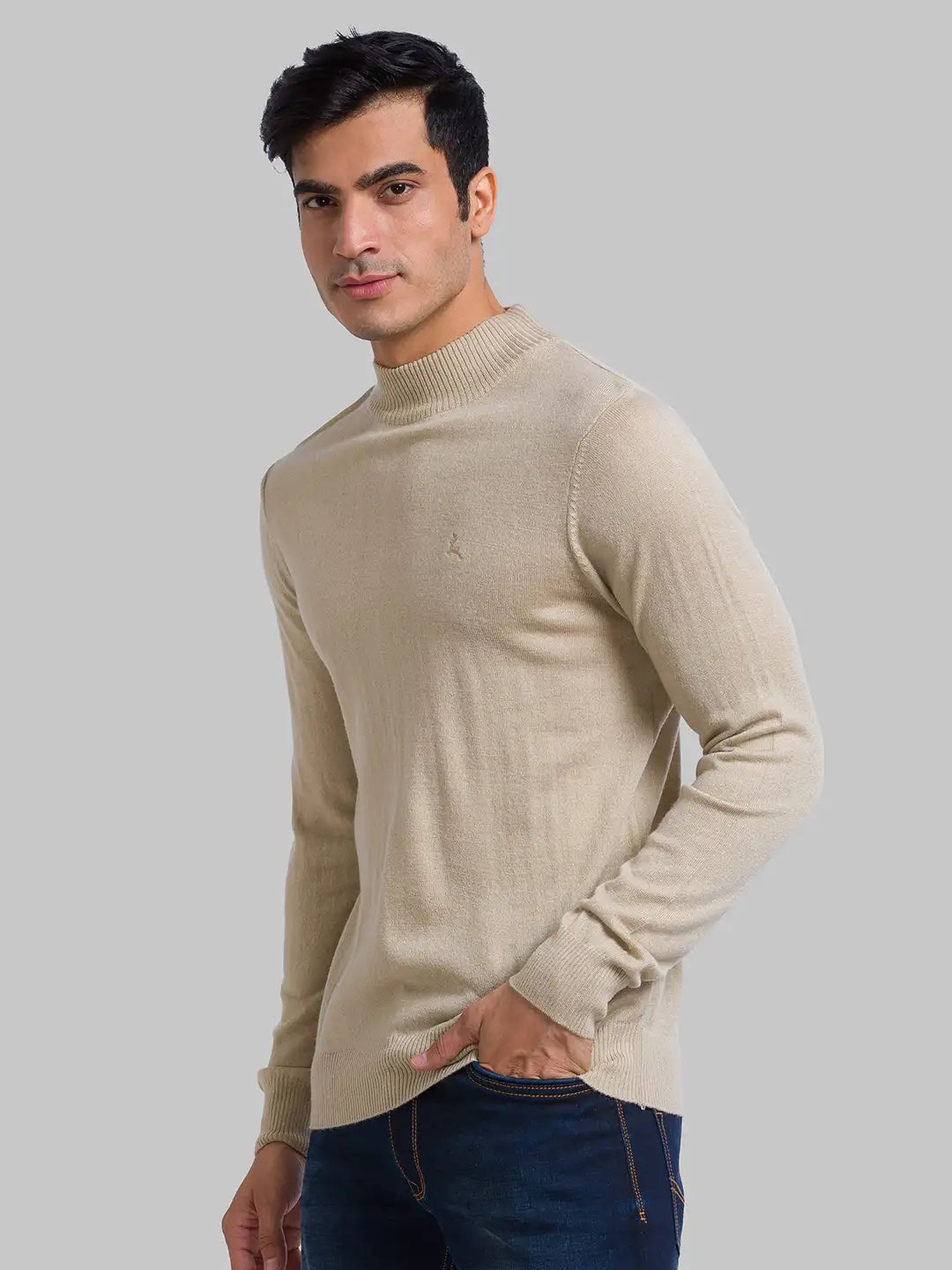 Men Regular Fit Black Sweater