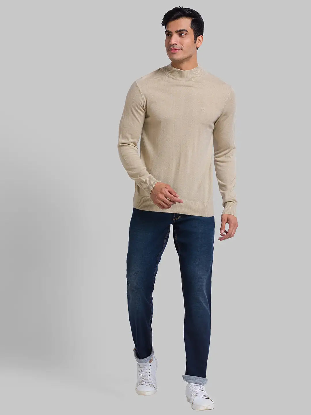 Men Regular Fit Black Sweater
