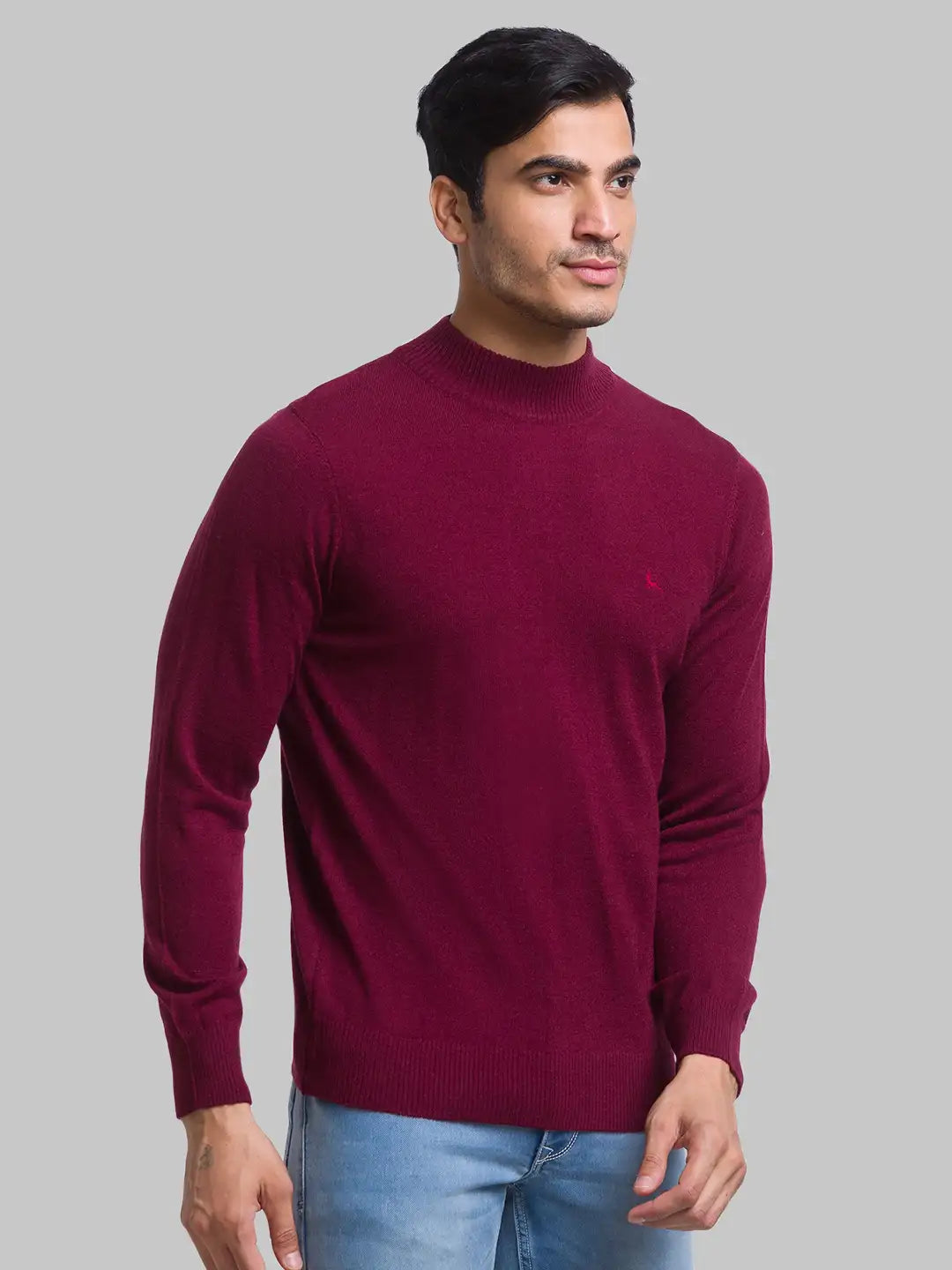 ColorPlus Men Black Contemporary Fit Solid Cotton Spandex Trouser