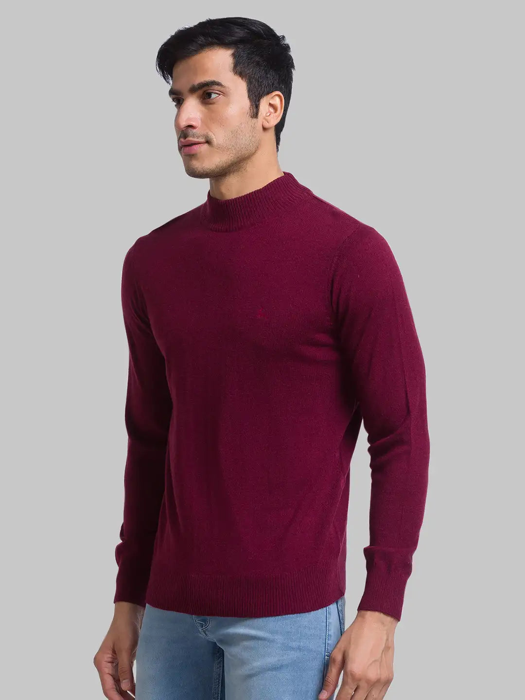 ColorPlus Men Black Contemporary Fit Solid Cotton Spandex Trouser