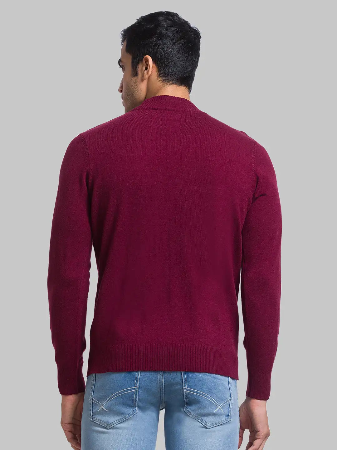 ColorPlus Men Black Contemporary Fit Solid Cotton Spandex Trouser