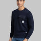 Men Green Regular Fit Solid Cotton Blend Sweatshirts