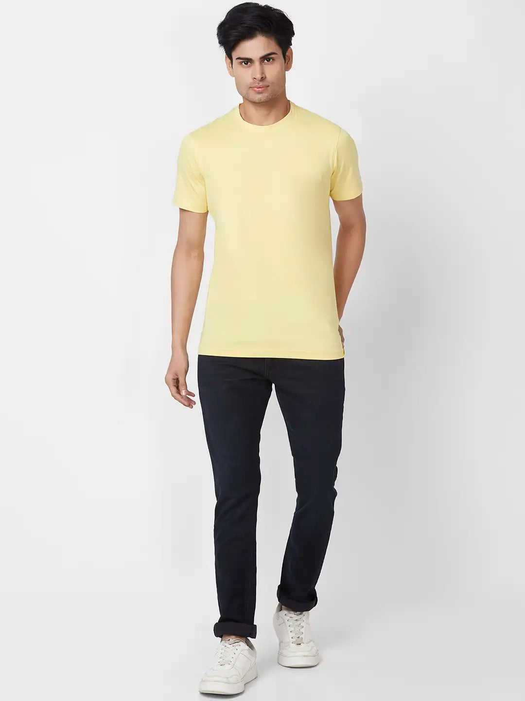 Parx Regular Fit Cut & Sew Medium Green T-Shirt