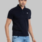 Men Blue Regular Fit Solid Cotton Blend T-Shirt