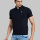 Men Blue Regular Fit Solid Cotton Blend T-Shirt