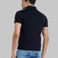 Men Blue Regular Fit Solid Cotton Blend T-Shirt