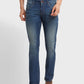 Men Blue Tapered Fit Warp Chambray Cotton Blend Jeans
