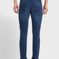 Men Navy Tapered Fit Cross Dyed Cotton Blend Jeans
