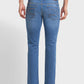 Men Blue Tapered Fit Warp Chambray Cotton Blend Jeans