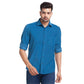 Men Blue Tailored Fit Print Cotton Full Sleeve Shirts