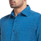 Men Blue Tailored Fit Print Cotton Full Sleeve Shirts
