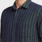 Men Green Tailored Fit Stripe Cotton Full Sleeve Shirts