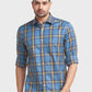 Men Blue Tailored Fit Checks Cotton Full Sleeve Shirts
