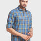 Men Blue Tailored Fit Checks Cotton Full Sleeve Shirts