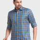 Men Blue Tailored Fit Checks Cotton Full Sleeve Shirts