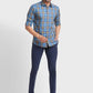 Men Blue Tailored Fit Checks Cotton Full Sleeve Shirts