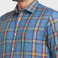 Men Blue Tailored Fit Checks Cotton Full Sleeve Shirts