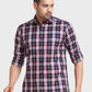 Men Blue Tailored Fit Checks Cotton Full Sleeve Shirts